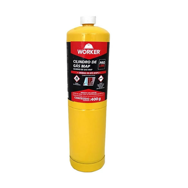 Cilindro De Gás Mapp Pro 400g Worker Rosqueável