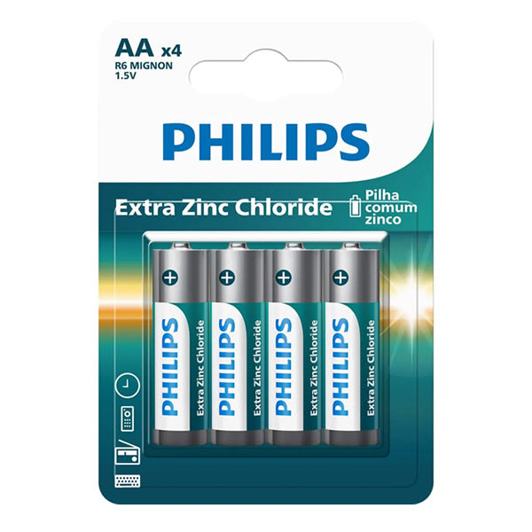 PILHA ZINCO PHILIPS AA COM 4 UND