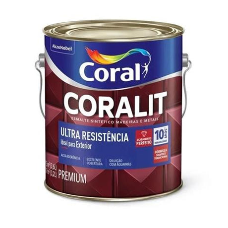 Esmalte Sintético Coralit Ultra Resistência Alto Brilho Transparente 3,6L - Durabilidade 10 Anos