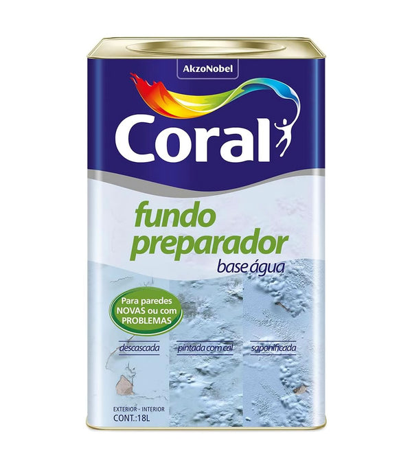 Fundo Preparador de Paredes Coral Base Água Incolor 18 Litros