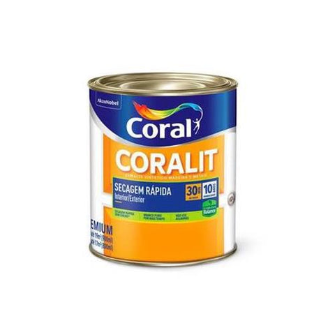 Tinta Esmalte Coralit Total Balance Acetinado Branco 900ml - Base Água, Multisuperfícies e Secagem Rápida