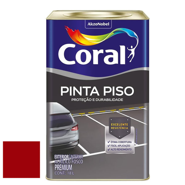 Tinta Para Piso Coral Premium Vermelho Segurança 18 Litros