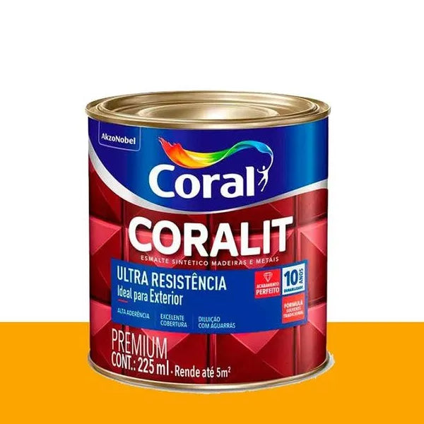 Esmalte Sintético Coralit Ultra Brilhante Amarelo Coral 225ml
