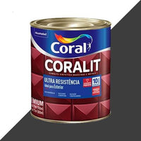 Tinta Esmalte Sintético Coralit Ultra Resistência Fosco 900ml Preto