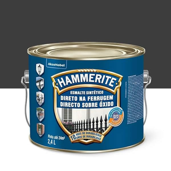 Esmalte Sintético Hammerite Akzo Nobel 24L Preto