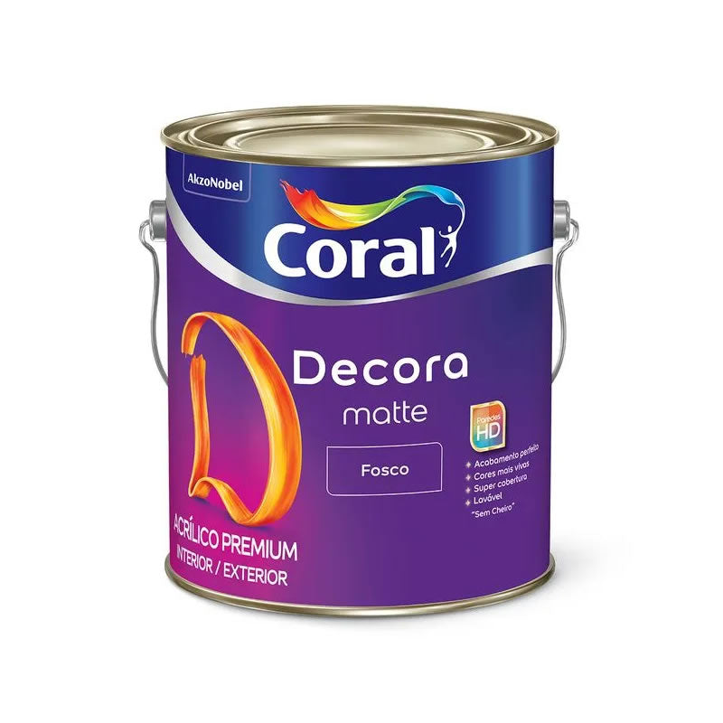 CORAL DECORA MATTE ACRILICO PREM. FOSCO 3.6LTS BRANCO