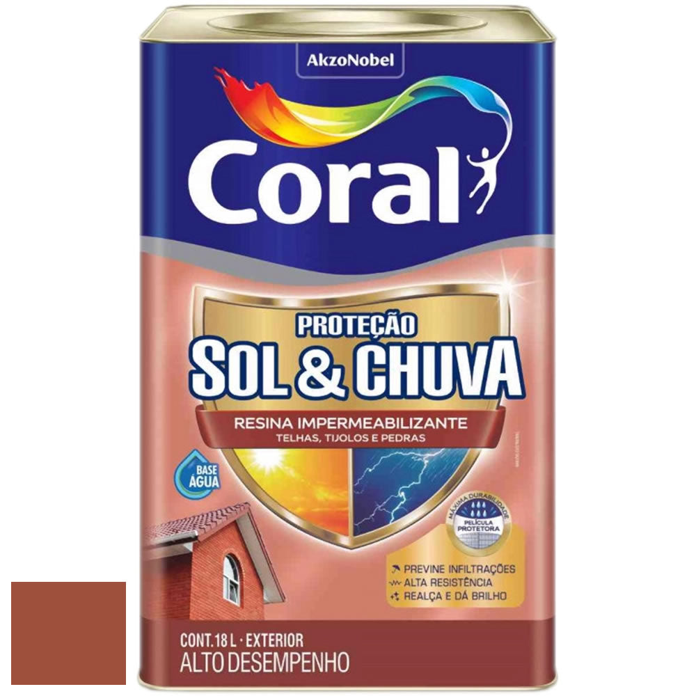 Resina Impermeabilizante Coral Sol e Chuva 18L Ceramic Onix