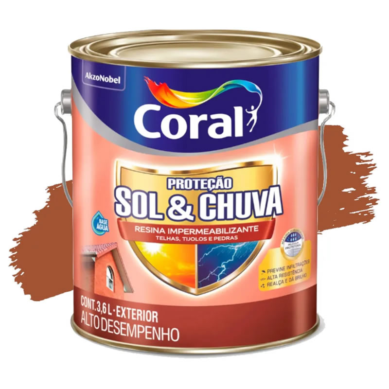 CORAL RESINA IMP.PROT. SOL E CHUVA 3,6L CERAMIC TILE (TELHA)