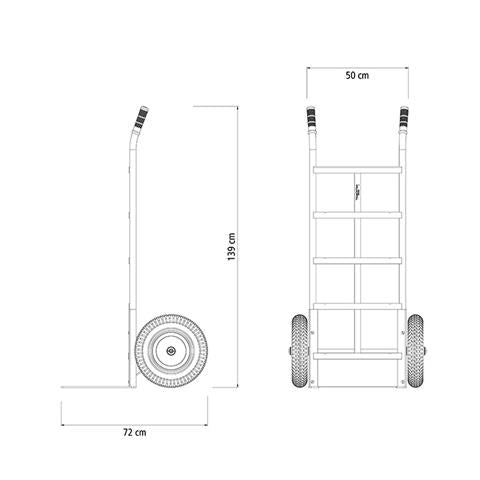 CARRINHO DE MAO PARA CARGAS 200KG, CHASSI METALICO EXTRAFORT