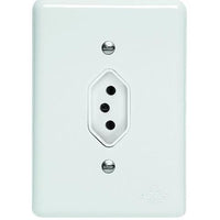 Conjunto Tomada 2P+T 10A Branco Linha Lux Perlex