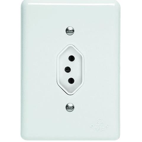 Conjunto Tomada 2P+T 10A Branco Linha Lux Perlex