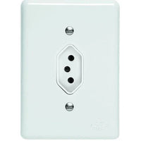 Conjunto Tomada 2P+T 10A Branco Linha Lux Perlex