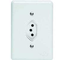 Conjunto Tomada 2 Polos 20a Branco Linha Lux Perlex