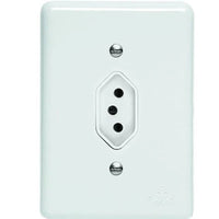 Conjunto Tomada 2 Polos 20a Branco Linha Lux Perlex