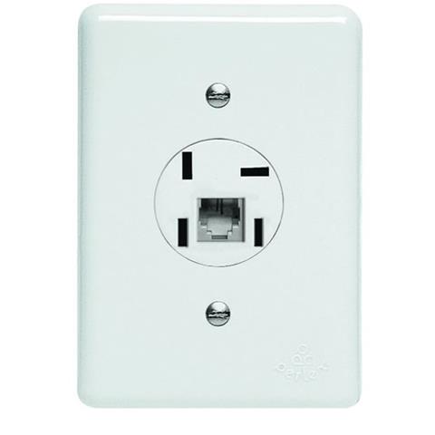 Conjunto Para Telefone Rj11 E Telebras P Lux Perlex Branco