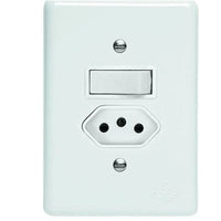 Conjunto Interruptor Simples e Tomada 20A Perlex Lux Branco
