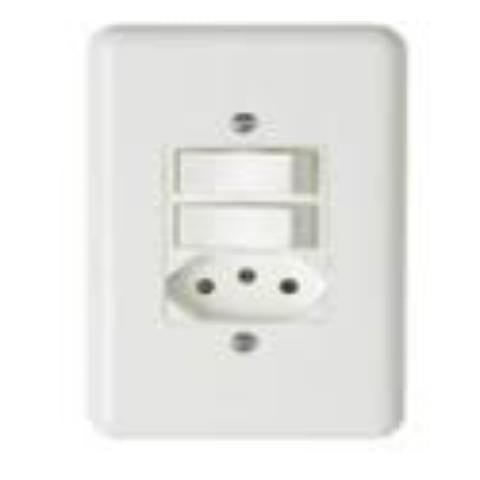 Conjunto 2 Interruptores Simples e 2 Tomadas 20A Perlex Branco Lux