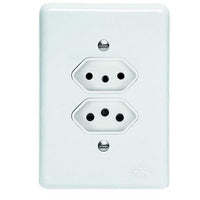 Conjunto 2 Tomadas 20a 2 Polos Branco Linha Lux Perlex