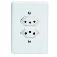 Conjunto 2 Tomadas 20a 2 Polos Branco Linha Lux Perlex
