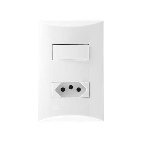 Tomada 2p+t 10a Com Interruptor Simples Brava Soprano Branco