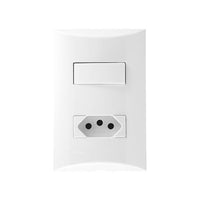 Tomada 2p+t 10a Com Interruptor Simples Brava Soprano Branco