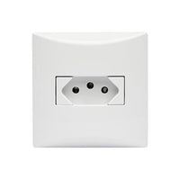 Tomada 10a 3 Pinos 2 Polos Linha Brava Soprano Branca