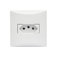 Tomada 10a 3 Pinos 2 Polos Linha Brava Soprano Branca