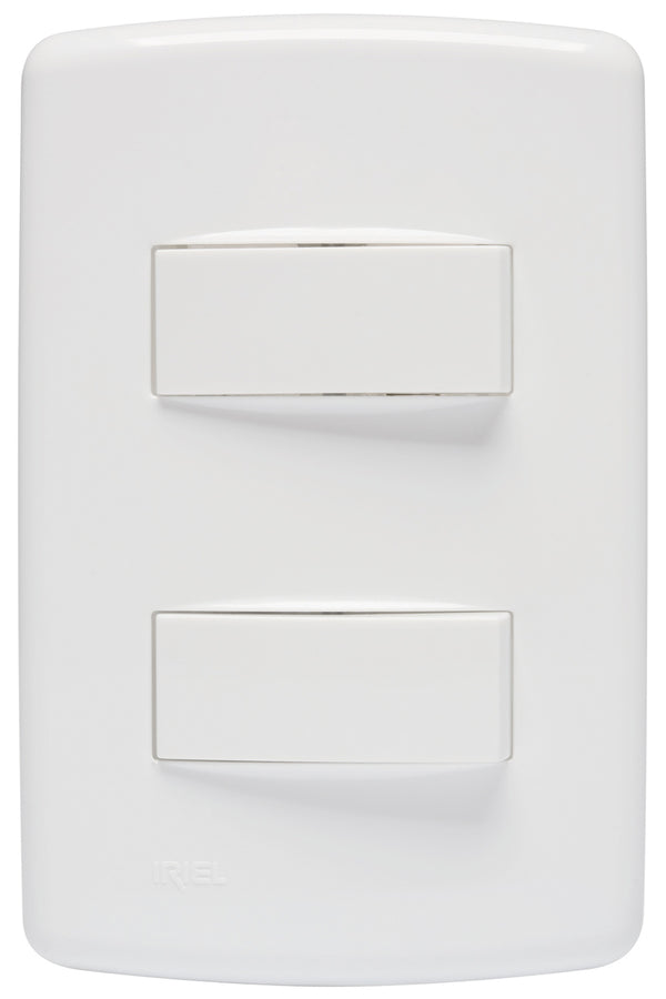 Interruptor Simples Iriel Duale Up 2 Teclas Branco