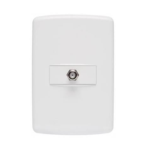 Tomada Para Cabo Coaxial Iriel Duale Up Soprano Branca