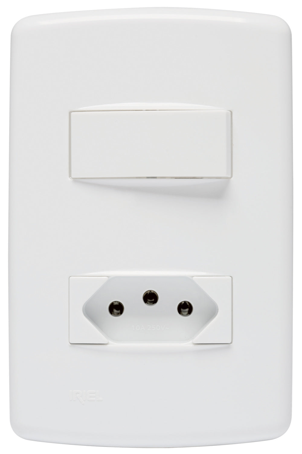 Interruptor Simples Com Tomada 2P+T 10A Duale Up Soprano Branco