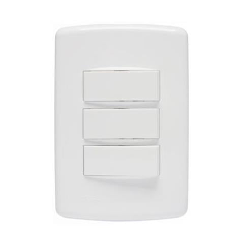 Interruptor Simples 3 Teclas Iriel Duale Up Soprano