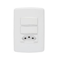 Conjunto 2 Interruptores e 1 Tomada 20A Iriel Duale Up Branco