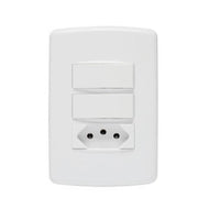 Conjunto 2 Interruptores e 1 Tomada 20A Iriel Duale Up Branco
