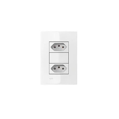 Conjunto 2 Tomadas 10a 2p Linha Iris Iriel Soprano Branco