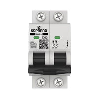 Disjuntor Mini Bipolar Soprano Shb2 Giii C63a 400v