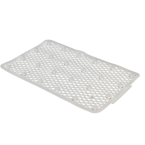 Tapete Flexível Astra Antiderrapante Com Ventosas Branco 50x32cm