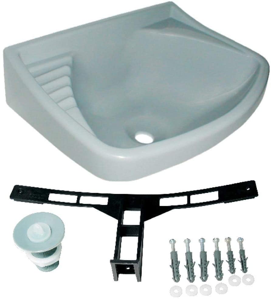 Lavatório Suspenso Astra Plástico Branco 36x26cm Com Válvula
