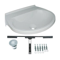 Lavatório Plástico Semicircular 50x40cm Branco Astra