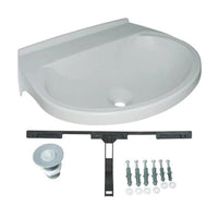 Lavatório Plástico Semicircular 50x40cm Branco Astra