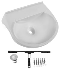 Lavatório Plástico Semicircular 50x40cm Branco Astra