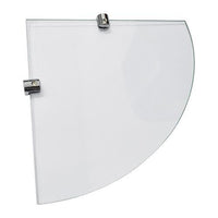Prateleira De Vidro Canto Curva 15x15cm Astra Com Suporte Cromado