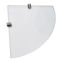 Prateleira De Vidro Canto Curva 15x15cm Astra Com Suporte Cromado