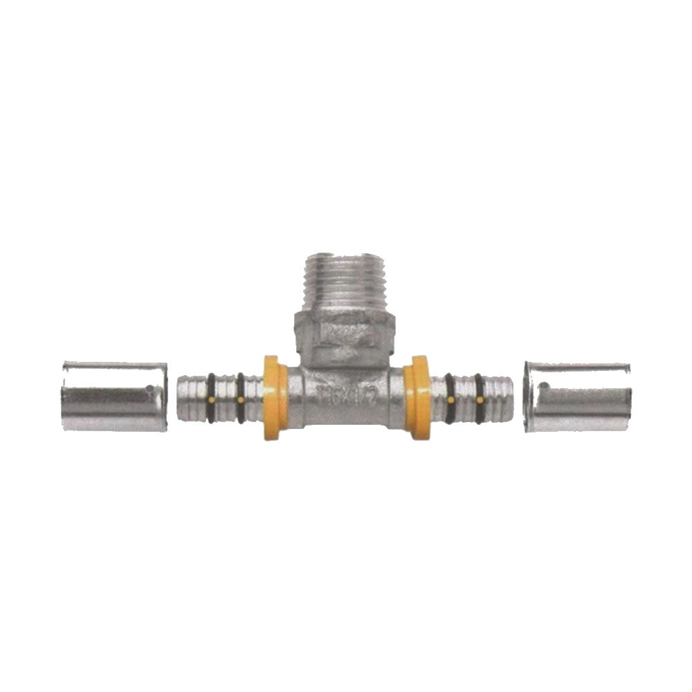 ASTRA TEE C/SAIDA ROSCA  MACHO  P/GAS  16MM 1/2