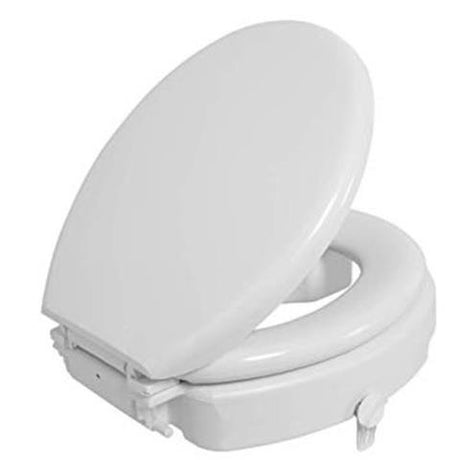 Assento Sanitário Elevado Astra Almofadado com Trava 11,5cm Branco