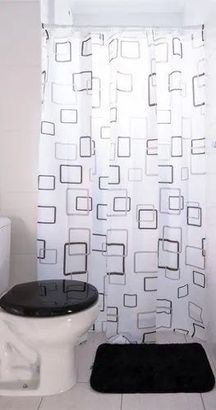 Cortina Para Box Astra Poliéster 180x180cm Geométrica