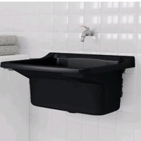 Tanque De Plástico Astra 22 Litros Preto Com Esfregador 47x43x27cm