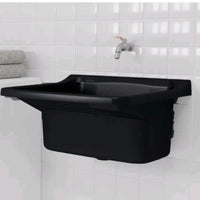 Tanque De Plástico Astra 22 Litros Preto Com Esfregador 47x43x27cm