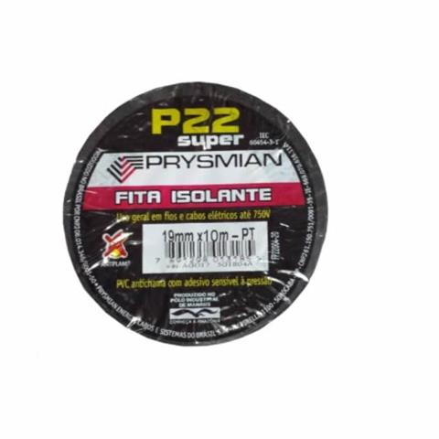 Fita Isolante Elétrica PVC P22 19mm x 20m Preta