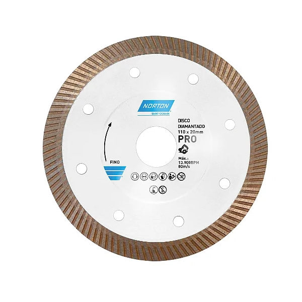 DISCO CORTE PORCELANATO PRO 110X10X20 CX10MP