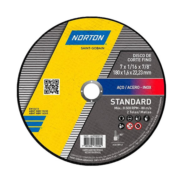 DISCO CORTE STANDARD 7X1/16X7/8" (180X1.6X22.23)